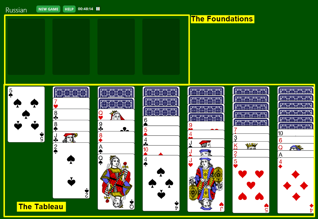 Russian Solitaire - Play Online - Solitaire
