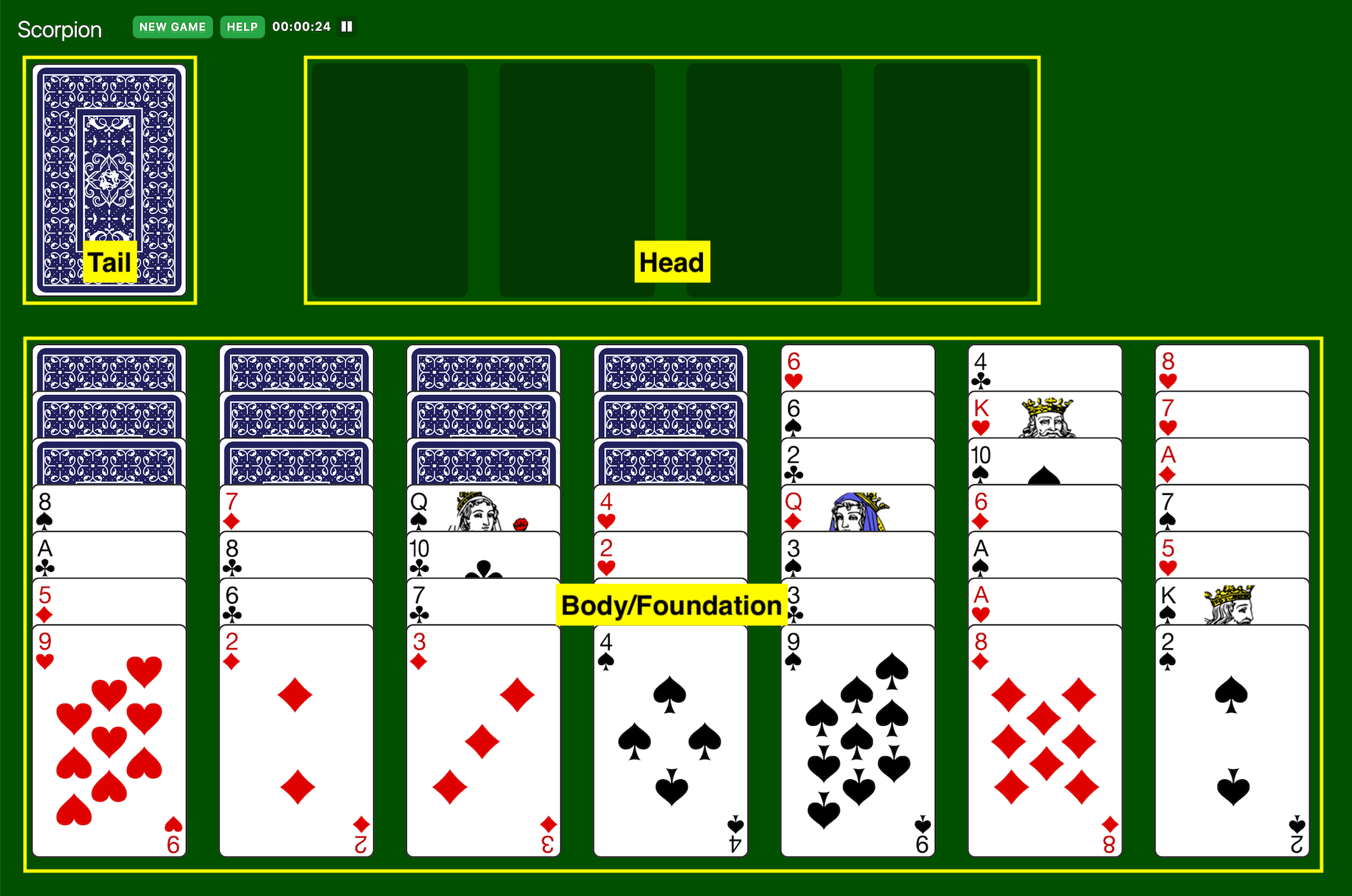 strategy for playing scorpion solitaire